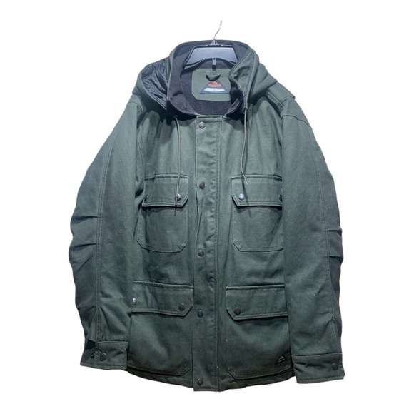 Men's Canvas Heavy Duty Ridgecut Toughwear Hooded Jacket Sz Large - Picture 1 of 9